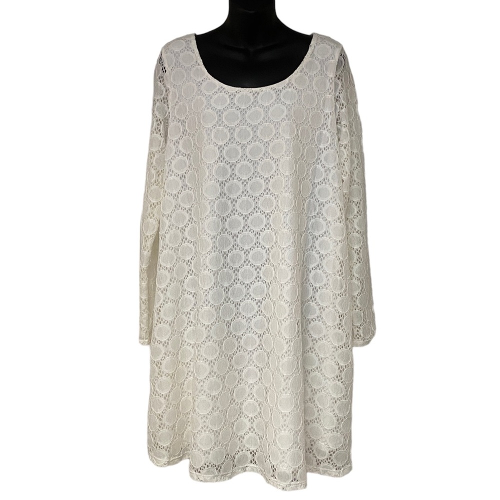 Isabel Maternity by Ingrid & Isabel Off White Dot Lace Swing Dress